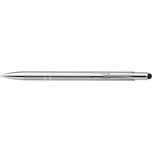 GALBA. Aluminium-Kugelschreiber Mit Touch Tip Und Clip , satinsilber, Aluminium, , Bild 3