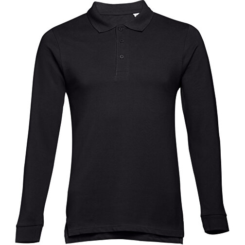 THC BERN. Langarm-Poloshirt Für Herren Aus Kardierter Baumwolle , schwarz, 100% Baumwolle, XXL, 75,00cm x 61,00cm (Länge x Breite), Bild 2