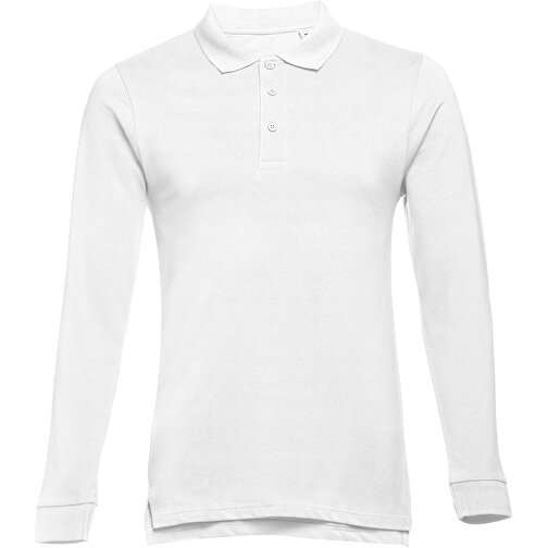 THC BERN WH. Langarm-Poloshirt Aus Baumwolle Für Herren , weiss, 100% Baumwolle, M, 69,50cm x 50,00cm (Länge x Breite), Bild 1