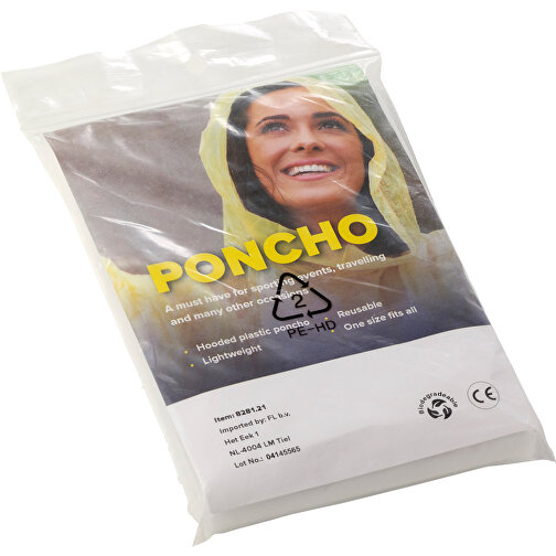 Poncho Eco , transparent, PE, 124,00cm x 102,00cm x 0,10cm (Länge x Höhe x Breite), Bild 3
