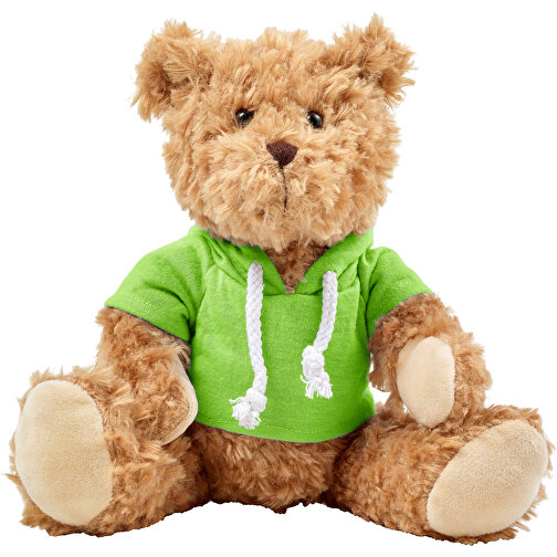 Plüsch-Teddybär Monty , grün, Polyester 100%, 18,00cm x 20,00cm x 12,00cm (Länge x Höhe x Breite), Bild 1