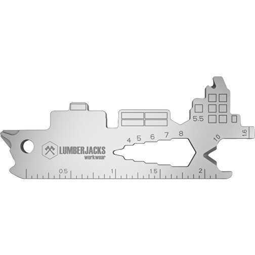 ROMINOX® Key Tool // Cargo Ship - 19 Functions (Containerschiff) , Edelstahl, 7,30cm x 0,23cm x 2,90cm (Länge x Höhe x Breite), Bild 10