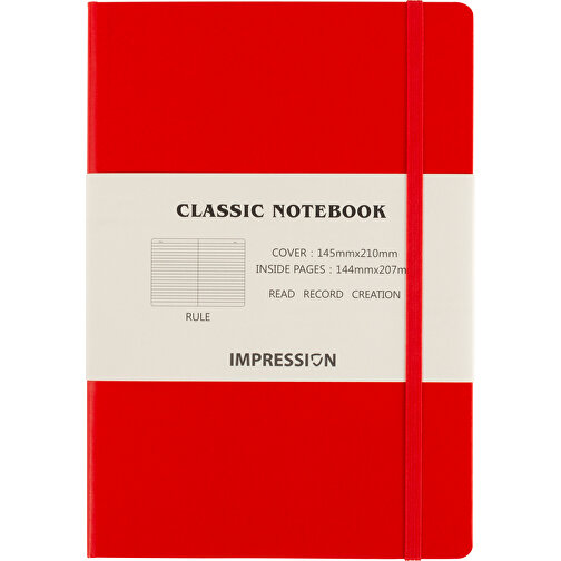 Notizbuch Aus Karton Chanelle , rot, PVC, Papier 80 g/m2, 21,00cm x 1,80cm x 14,70cm (Länge x Höhe x Breite), Bild 1