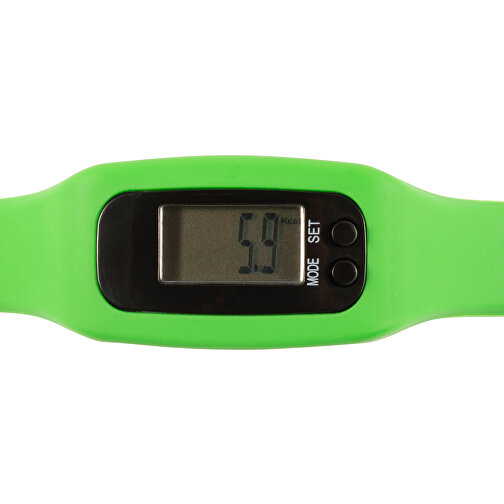 Schrittzähler Mit Silikon Armband Tahir , limettengrün, ABS, Plastik, Silikon, 5,00cm x 1,40cm x 2,80cm (Länge x Höhe x Breite), Bild 3