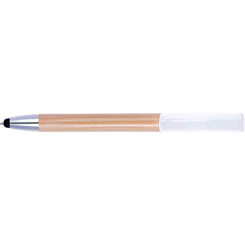 Bambus Kugelschreiber Mit Touchfunktion Colette , weiß, ABS, Plastik, Bambus, , Bild 3