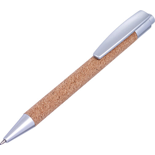Kugelschreiber Aus Kork Macie , silber, ABS, Plastik, Kork, , Bild 5
