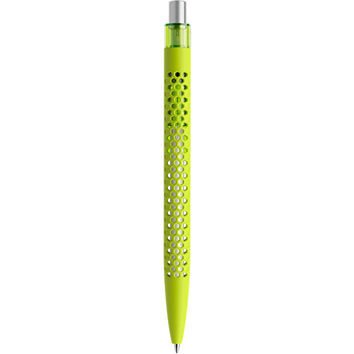 Prodir QS40 Soft Touch PRT Push Kugelschreiber , Prodir, gelbgrün/silber satiniert, Kunststoff/Metall, 14,10cm x 1,60cm (Länge x Breite), Bild 3