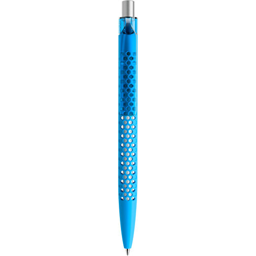 Prodir QS40 Soft Touch PRT Push Kugelschreiber , Prodir, cyanblau/silber satiniert, Kunststoff/Metall, 14,10cm x 1,60cm (Länge x Breite), Bild 1