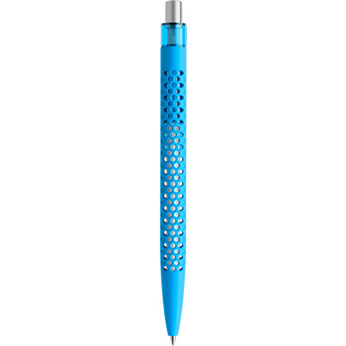 Prodir QS40 Soft Touch PRT Push Kugelschreiber , Prodir, cyanblau/silber satiniert, Kunststoff/Metall, 14,10cm x 1,60cm (Länge x Breite), Bild 3