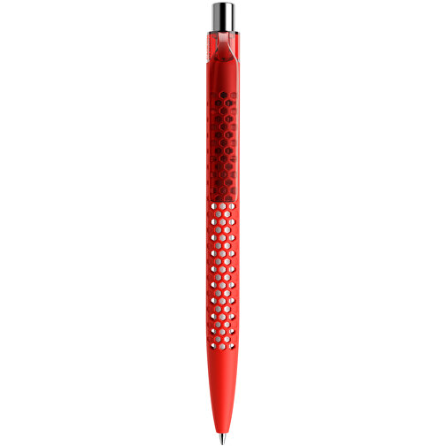 Prodir QS40 Soft Touch PRT Push Kugelschreiber , Prodir, rot/silber poliert, Kunststoff/Metall, 14,10cm x 1,60cm (Länge x Breite), Bild 1