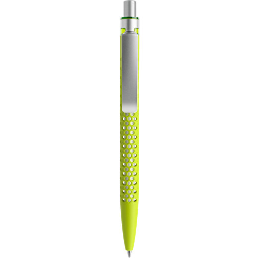 Prodir QS40 Soft Touch PRS Push Kugelschreiber , Prodir, gelbgrün/silber satiniert, Kunststoff/Metall, 14,10cm x 1,60cm (Länge x Breite), Bild 1