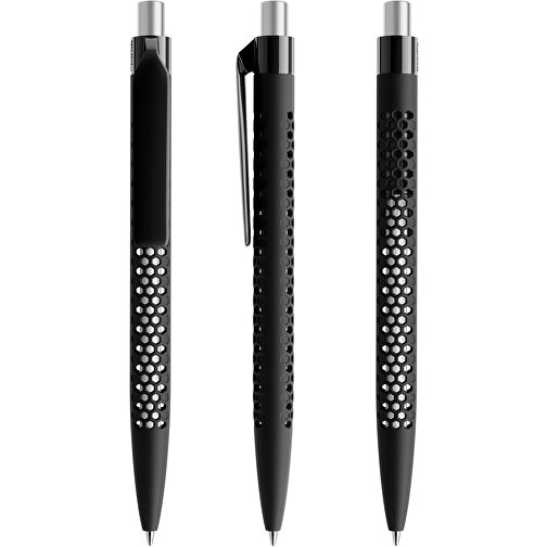 Prodir QS40 Soft Touch PRP Push Kugelschreiber , Prodir, schwarz/silber satiniert, Kunststoff/Metall, 14,10cm x 1,60cm (Länge x Breite), Bild 6