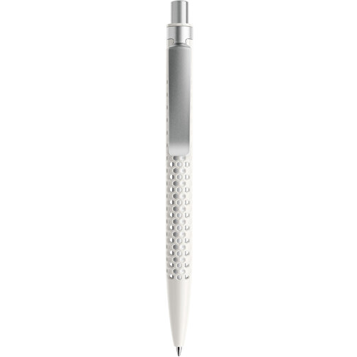 Prodir QS40 PMS Push Kugelschreiber , Prodir, weiß/silber satiniert, Kunststoff/Metall, 14,10cm x 1,60cm (Länge x Breite), Bild 1