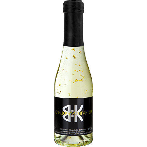 Piccolo Golden Flakes - Flasche Klar , schwarz, Glas, 5,50cm x 20,00cm x 5,50cm (Länge x Höhe x Breite), Bild 1