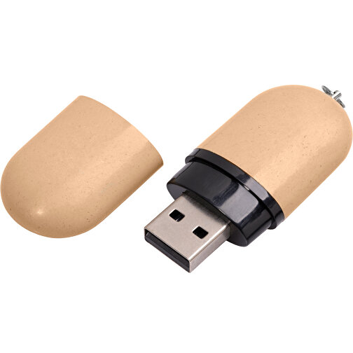 USB-Stick ROUND Eco 2.0 4GB , Promo Effects MB , natur MB , 4 GB , Mais/Kunststoff MB , 3 - 10 MB/s MB , 6,00cm x 1,00cm x 2,50cm (Länge x Höhe x Breite), Bild 2