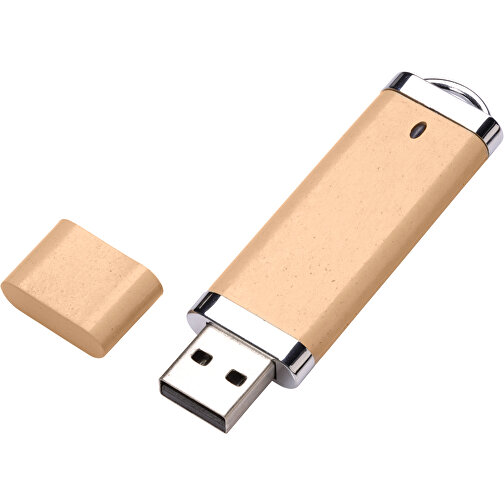 USB-Stick BASIC Eco 64 GB , Promo Effects MB , natur MB , 65 GB , Mais/Kunststoff MB , 3 - 10 MB/s MB , 7,30cm x 0,70cm x 2,00cm (Länge x Höhe x Breite), Bild 2