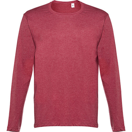 THC BUCHAREST. Herren Langarm T-Shirt , rot melliert, 100% Baumwolle, S, 71,00cm x 50,00cm (Länge x Breite), Bild 1