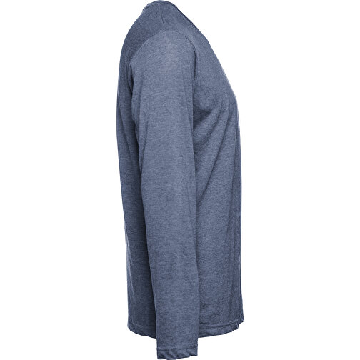 THC BUCHAREST. Herren Langarm T-Shirt , blau melliert, 100% Baumwolle, M, 73,00cm x 52,00cm (Länge x Breite), Bild 3