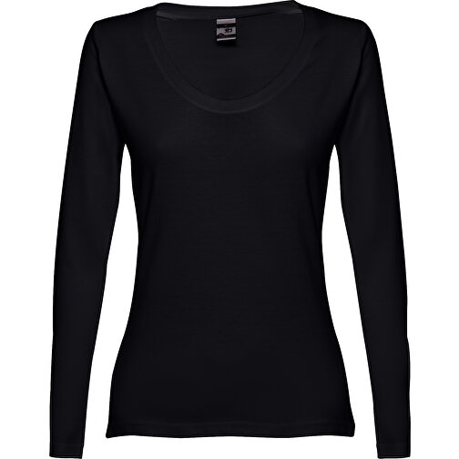THC BUCHAREST WOMEN. Langärmeliges Tailliertes T-Shirt Für Frauen Aus Baumwolle , schwarz, 100% Baumwolle, XXL, 69,00cm x 50,00cm (Länge x Breite), Bild 2