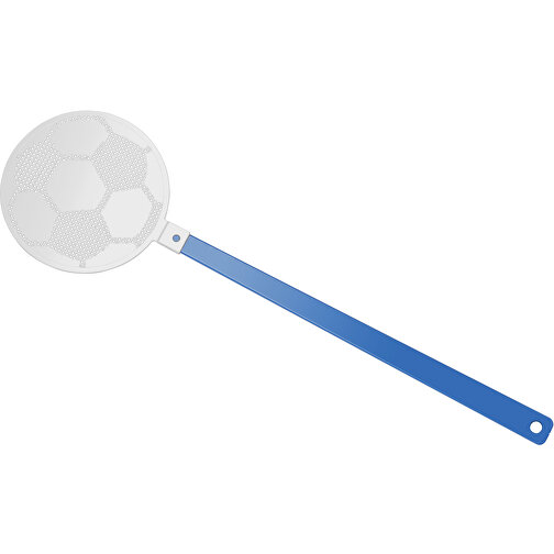 Fliegenklatsche 'Fußball' , blau, weiß, PE+PS, 42,30cm x 0,50cm x 11,80cm (Länge x Höhe x Breite), Bild 1