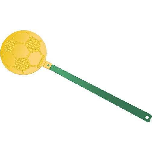 Fliegenklatsche 'Fußball' , grün, gelb, PE+PS, 42,30cm x 0,50cm x 11,80cm (Länge x Höhe x Breite), Bild 1