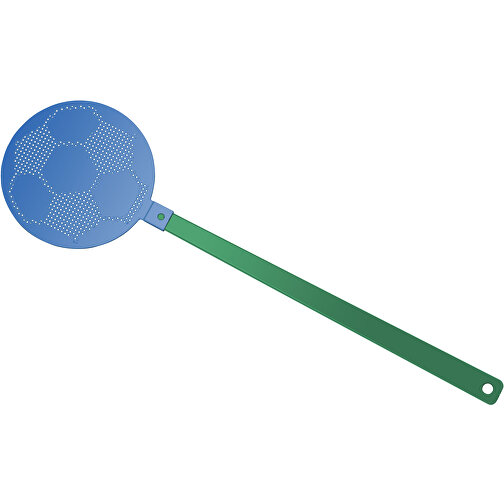 Fliegenklatsche 'Fußball' , grün, blau, PE+PS, 42,30cm x 0,50cm x 11,80cm (Länge x Höhe x Breite), Bild 1