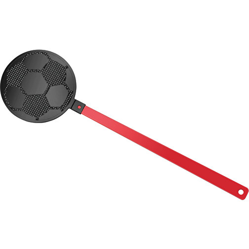 Fliegenklatsche 'Fußball' , rot, schwarz, PE+PS, 42,30cm x 0,50cm x 11,80cm (Länge x Höhe x Breite), Bild 1