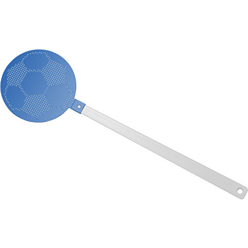 Fliegenklatsche 'Fussball' , weiss, blau, PE+PS, 42,30cm x 0,50cm x 11,80cm (Länge x Höhe x Breite), Bild 1
