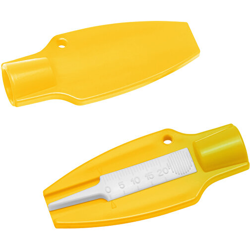 Reifenprofiltiefenmesser , gelb, weiss, ABS+PP, 7,00cm x 1,50cm x 3,00cm (Länge x Höhe x Breite), Bild 1