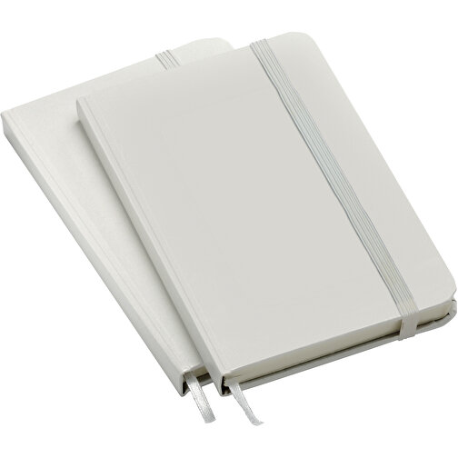 Notizbuch, Mini , weiss, weiss, PVC+PAP, 14,00cm x 1,30cm x 9,00cm (Länge x Höhe x Breite), Bild 1