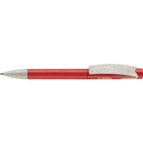 Kugelschreiber Punto Eco , rot / beige, Weizenstroh & ABS, 14,70cm (Länge), Bild 3