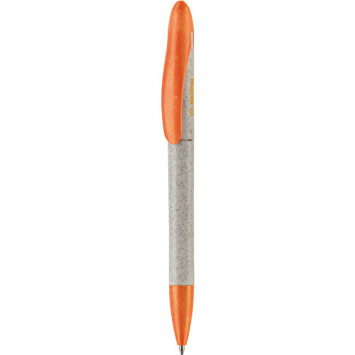 Kugelschreiber Speedy Eco , beige / orange, Weizenstroh & ABS, 14,30cm (Länge), Bild 1