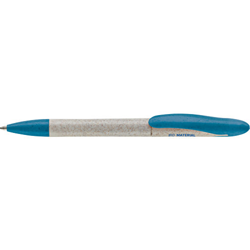 Kugelschreiber Speedy Eco , beige / blau, Weizenstroh & ABS, 14,30cm (Länge), Bild 3