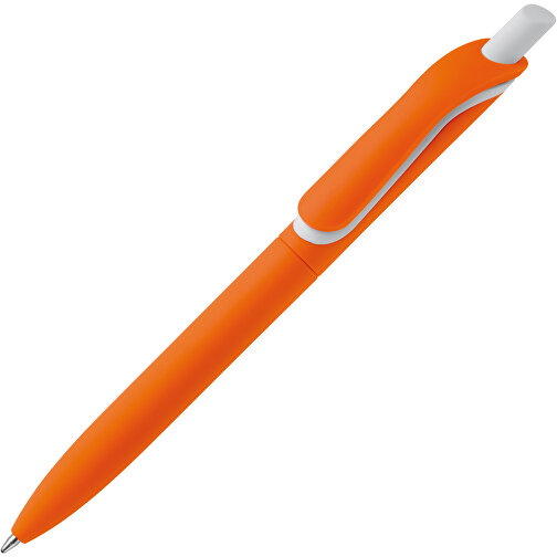 Kugelschreiber Click-Shadow Soft-Touch Hergestellt In Deutschland , orange, ABS, 14,30cm (Länge), Bild 2