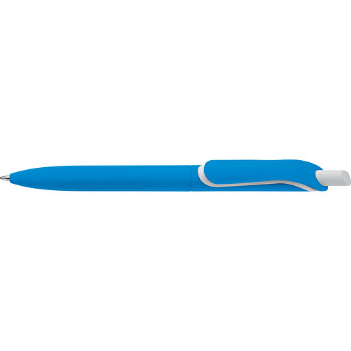 Kugelschreiber Click-Shadow Soft-Touch Hergestellt In Deutschland , blau, ABS, 14,30cm (Länge), Bild 3