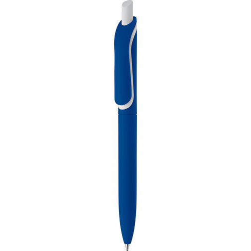 Kugelschreiber Click-Shadow Soft-Touch Hergestellt In Deutschland , dunkelblau, ABS, 14,30cm (Länge), Bild 1