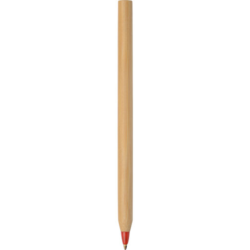 Bambus Kugelschreiber ESSENTIAL , braun, rot, Bambus / Kunststoff, 14,80cm (Länge), Bild 1