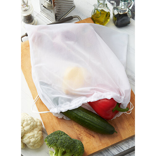 Gemüsenetz VEG BAG , weiß, Polyester, 37,00cm x 37,00cm (Länge x Breite), Bild 2