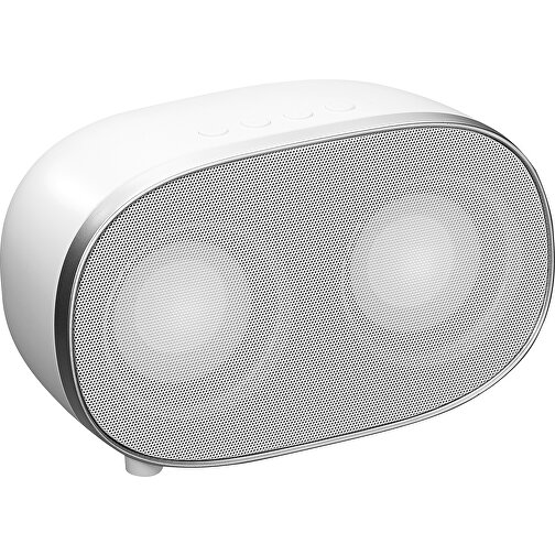 Wireless-Lautsprecher Mit Beleuchteten Bass-Membranen , weiß, ABS, 21,00cm x 12,90cm x 11,30cm (Länge x Höhe x Breite), Bild 1