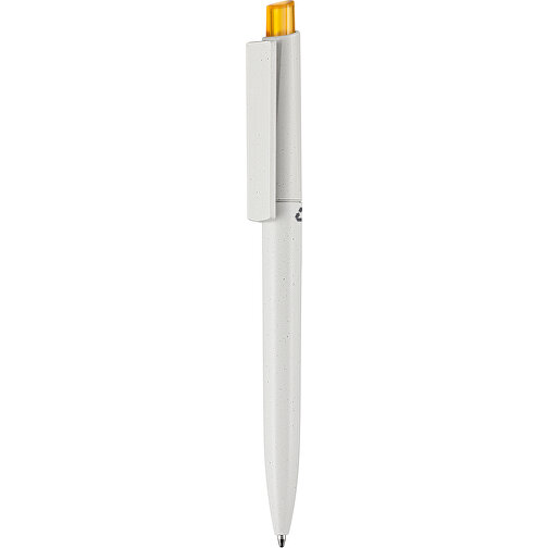 Kugelschreiber CREST RECYCLED + Grau , Ritter-Pen, grau recycled/mango-gelb TR/FR, ABS-Kunststoff, 149,00cm (Länge), Bild 1