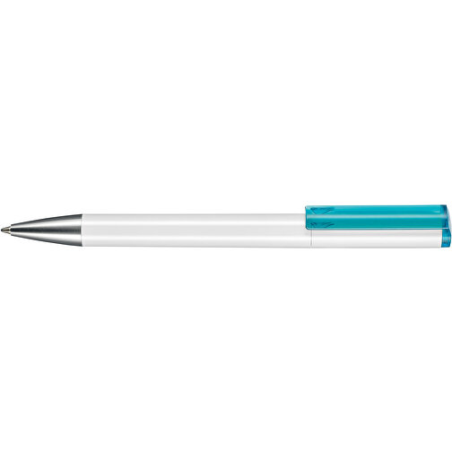 Kugelschreiber LIFT ST , Ritter-Pen, weiss/türkis TR/FR, ABS-Kunststoff, 140,00cm (Länge), Bild 3