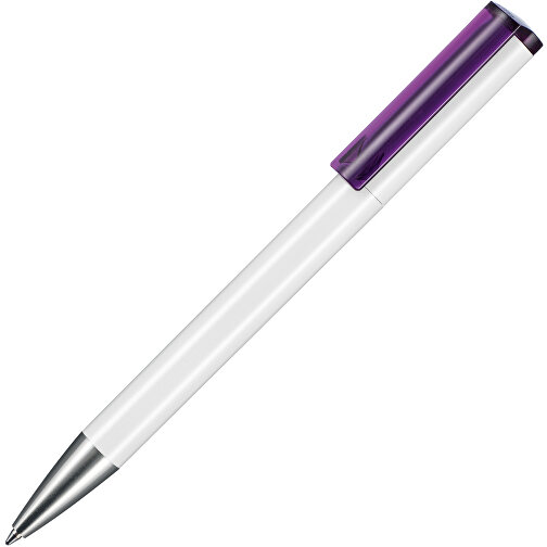 Kugelschreiber LIFT ST , Ritter-Pen, weiß/pflaume-lila TR/FR, ABS-Kunststoff, 140,00cm (Länge), Bild 2
