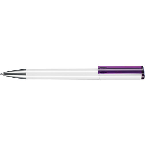 Kugelschreiber LIFT ST , Ritter-Pen, weiss/pflaume-lila TR/FR, ABS-Kunststoff, 140,00cm (Länge), Bild 3