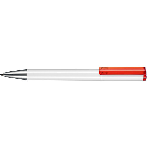 Kugelschreiber LIFT ST , Ritter-Pen, weiss/feuer-rot TR/FR, ABS-Kunststoff, 140,00cm (Länge), Bild 3