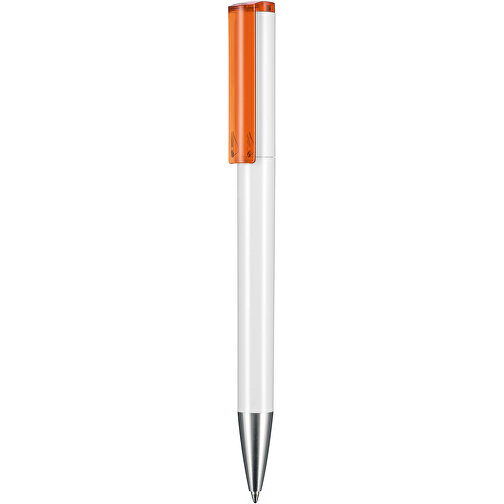 Kugelschreiber LIFT ST , Ritter-Pen, weiß/clementine-orange TR/FR, ABS-Kunststoff, 140,00cm (Länge), Bild 1