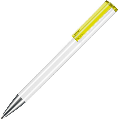 Kugelschreiber LIFT ST , Ritter-Pen, weiss/ananas-gelb TR/FR, ABS-Kunststoff, 140,00cm (Länge), Bild 2