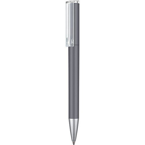 Kugelschreiber LIFT SOFT , Ritter-Pen, dunkel grau, ABS-Kunststoff, 140,00cm (Länge), Bild 1