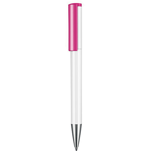 Kugelschreiber LIFT , Ritter-Pen, weiss/fuchsia-pink, ABS-Kunststoff, 140,00cm (Länge), Bild 1
