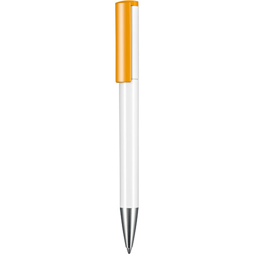 Kugelschreiber LIFT , Ritter-Pen, weiß/apricot-gelb, ABS-Kunststoff, 140,00cm (Länge), Bild 1