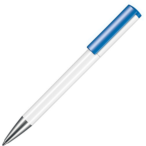 Kugelschreiber LIFT , Ritter-Pen, weiß/himmel-blau, ABS-Kunststoff, 140,00cm (Länge), Bild 2